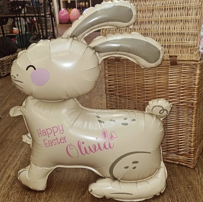 Easter bunny sitting balloon personalised 