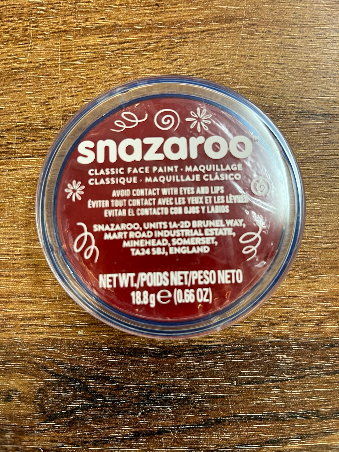 Snazaroo Face Paint Kit - 3 X 18ml Tubes (Black, White, Red) Water-Based Halloween Makeup