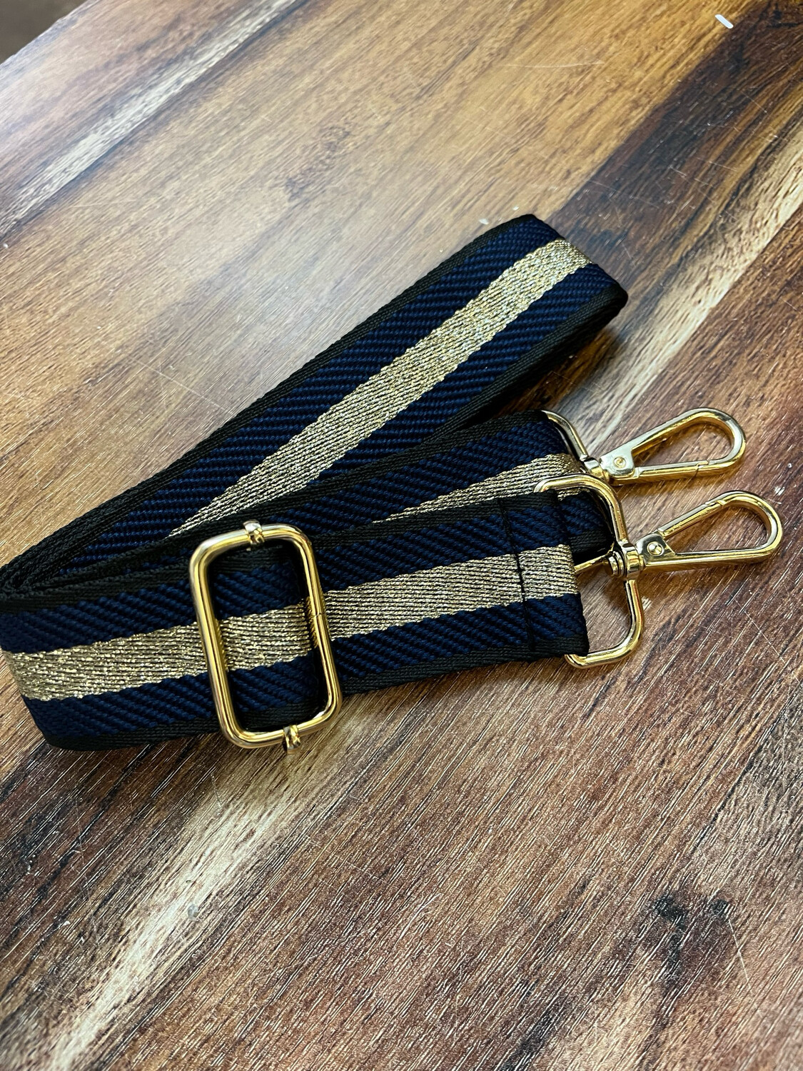 Navy, Black &amp; Gold Bag Strap