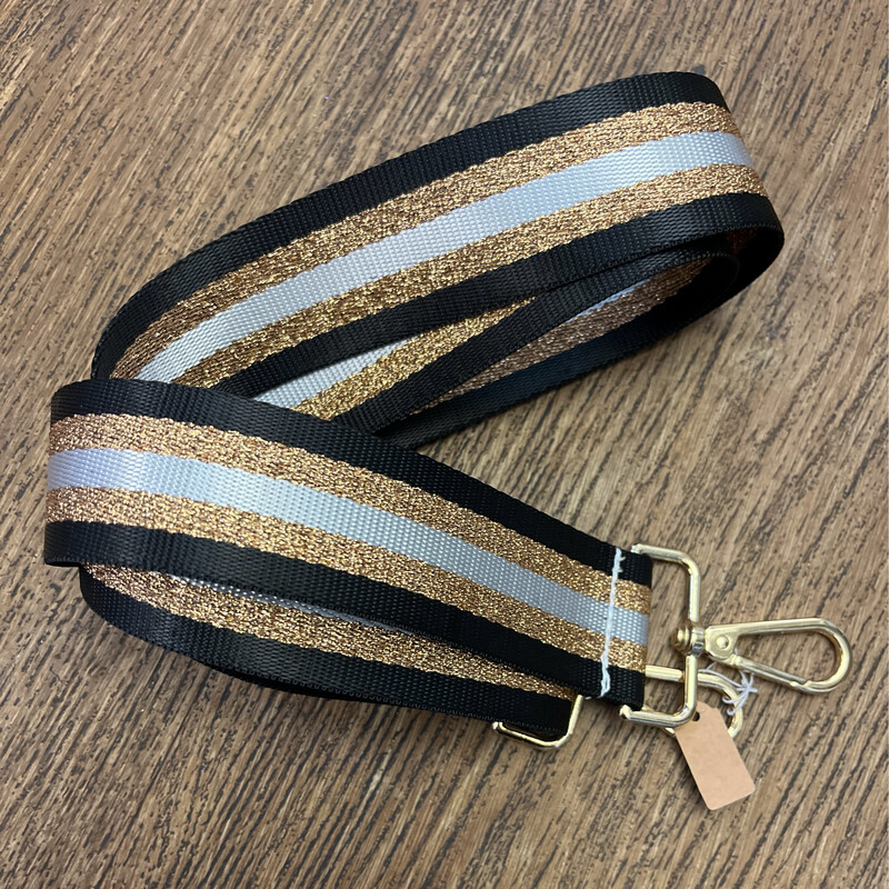 Black &amp; Gold Striped Interchangeable Bag Strap