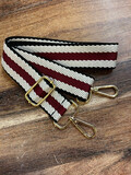 Black, Red &amp; Cream Stripe Interchangeable Bag Strap