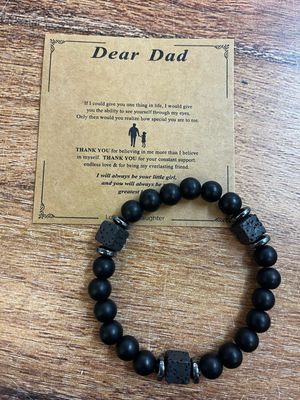 Dear Dad Black Bracelet