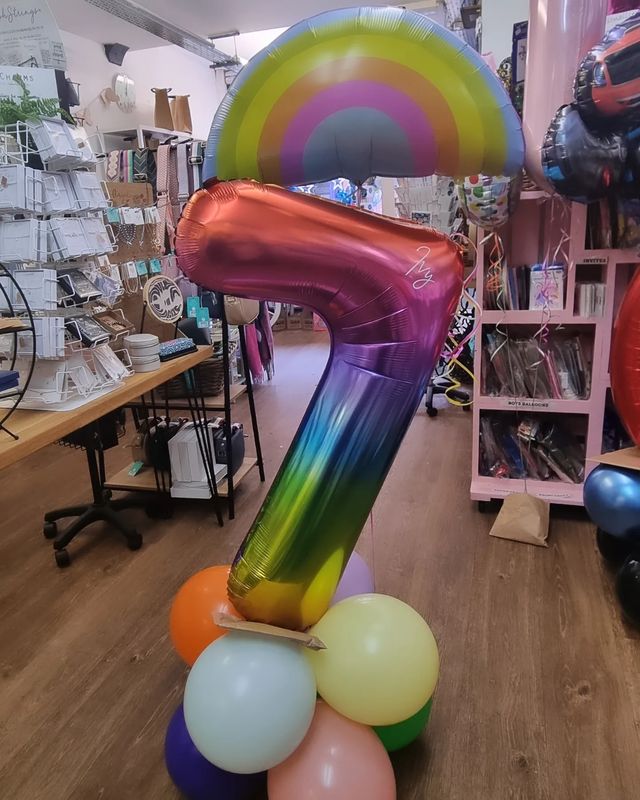 Rainbow Balloon and number set