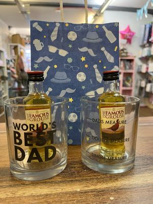 Father’s Day Gift Set - Glass, Whiskey And Gift Bag With Tissue Paper