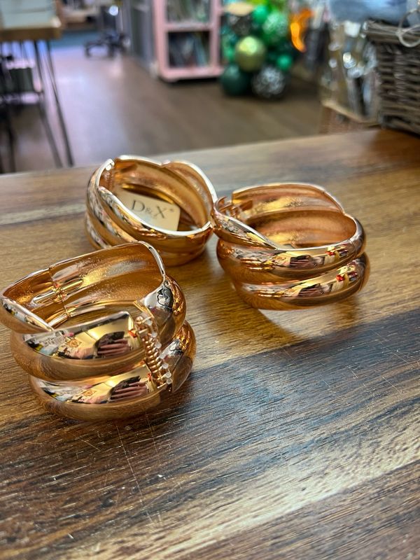 Rose Gold Chunky Clip On Bracelet By D&amp;X London