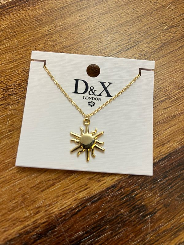 Solid Sun Gold Pendant Necklace By D&amp;X London