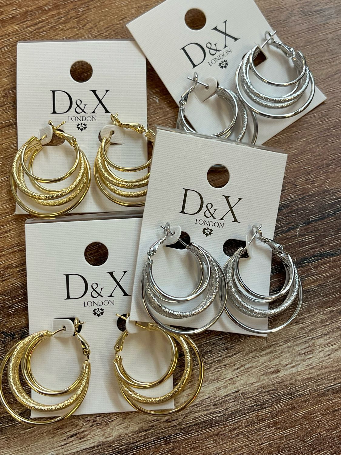 Multi Hoop Earring In Gold Or Silver By D&amp;X London