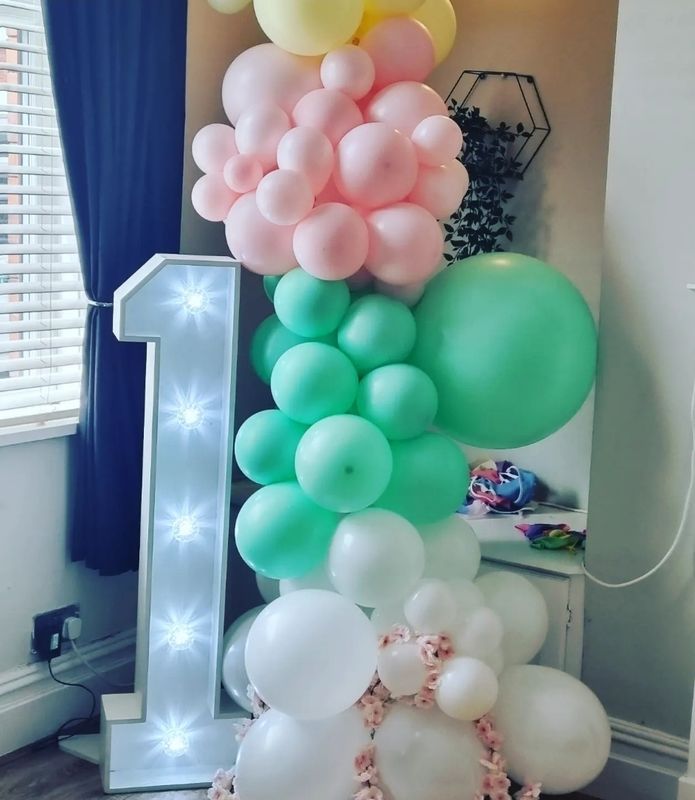 LED number (single didget) &amp; balloons