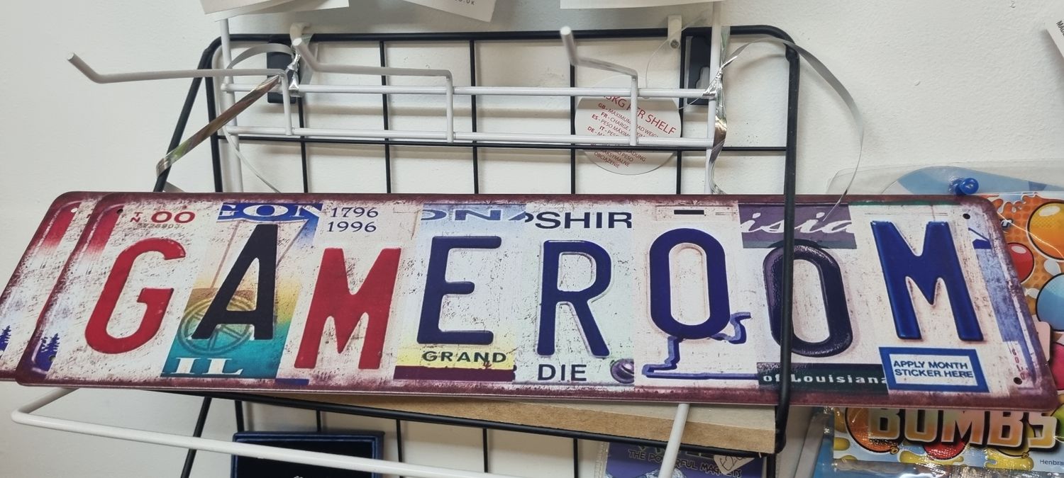 Gamer room metal wall plaque