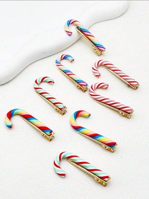 Candy cane hair clip 