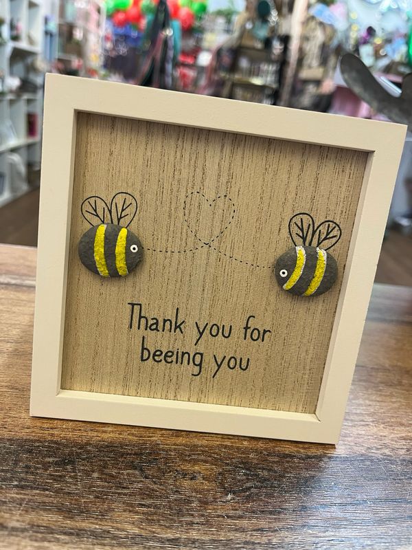 Thank You For Beeing You Hanging Pebble Plaque