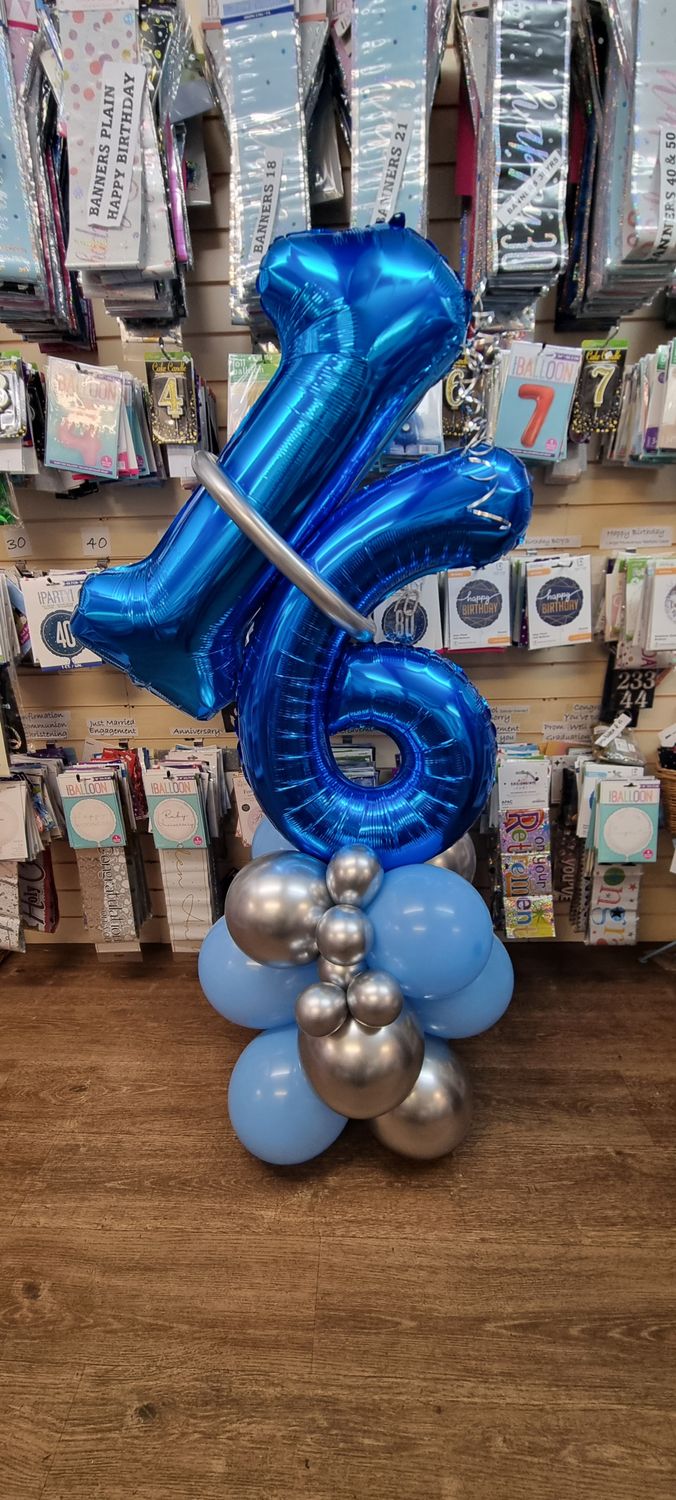 Numbers balloon coloum double joined