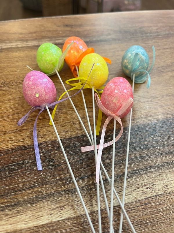 Easter Egg Glitter Craft Pick