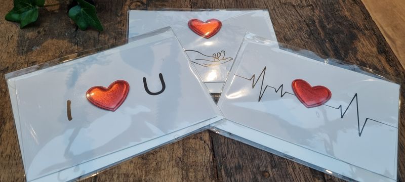 Valentine&#39;s card with satin heart ❤️