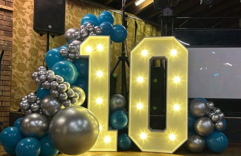 LED numbers (double didget) &amp; balloons 