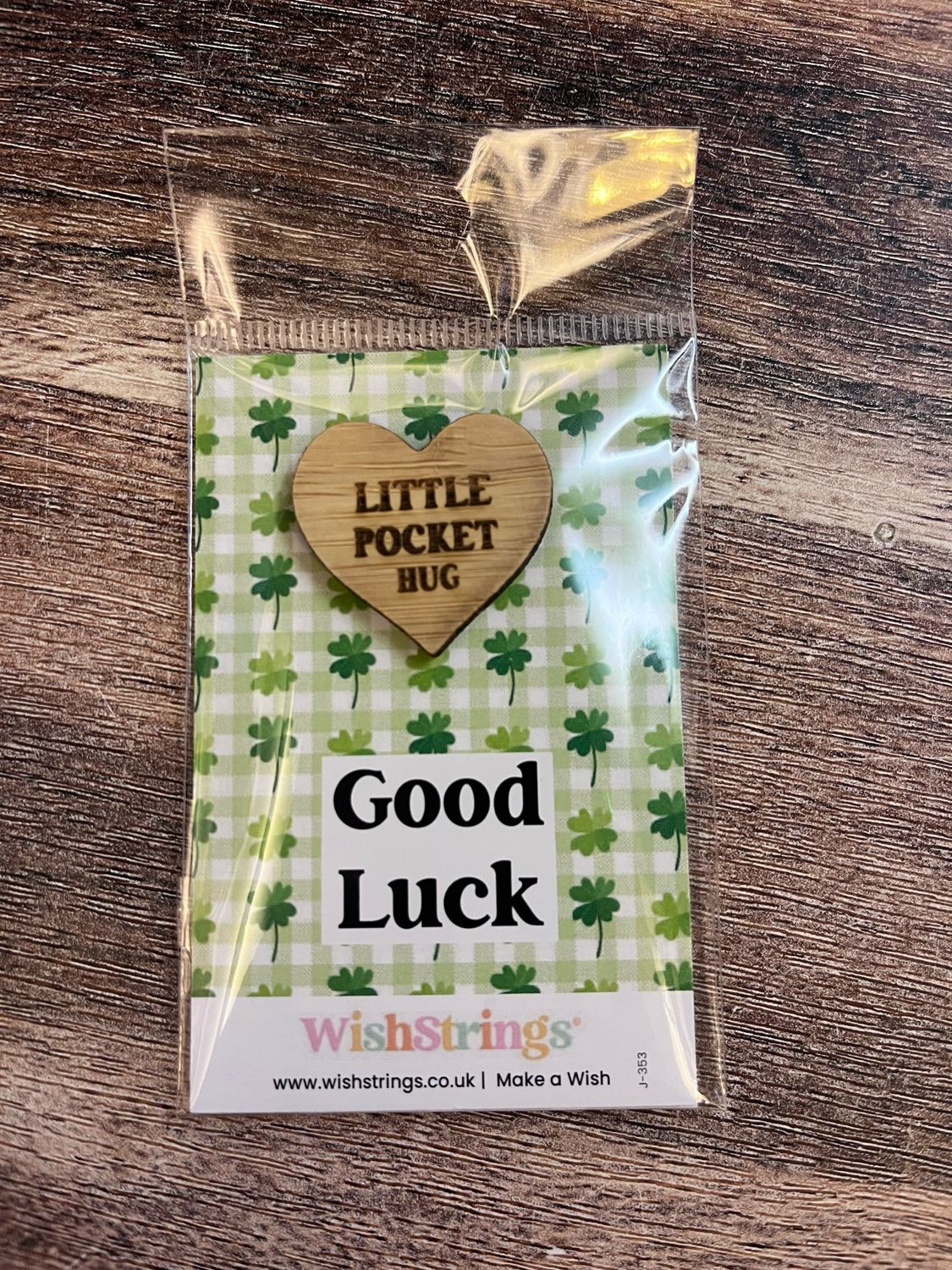 Good Luck Clover - Wish String Heart Pocket Hug