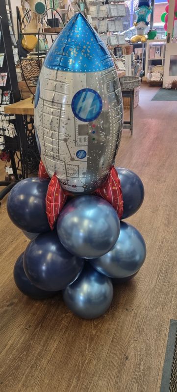 Space rocket balloon stack