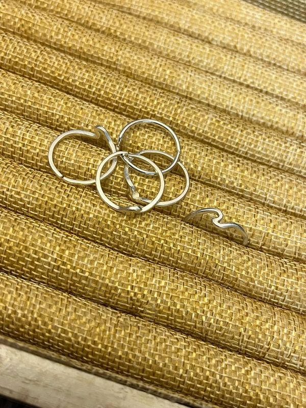 Surfer Girl Adjustable Wave Ring, by Pineapple Island- Silver Plated