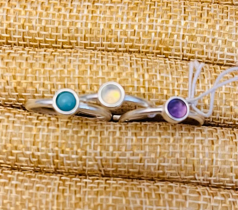 Gemstone Ring by PineappleIsland - White Agate / Amethyst Or Aquamarine