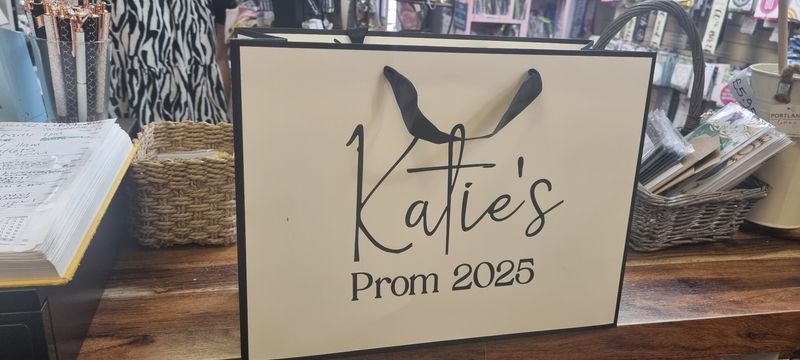 PROM gift bag, personalised 
