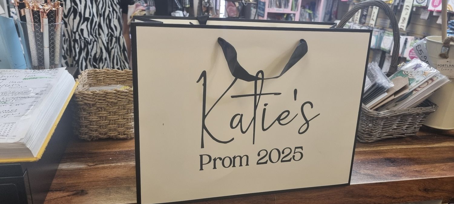 PROM gift bag, personalised 
