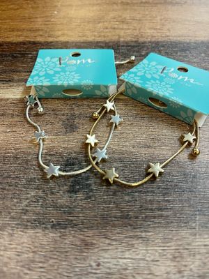 Snake Chain Star Design Bracelet Gold Or Silver By POM