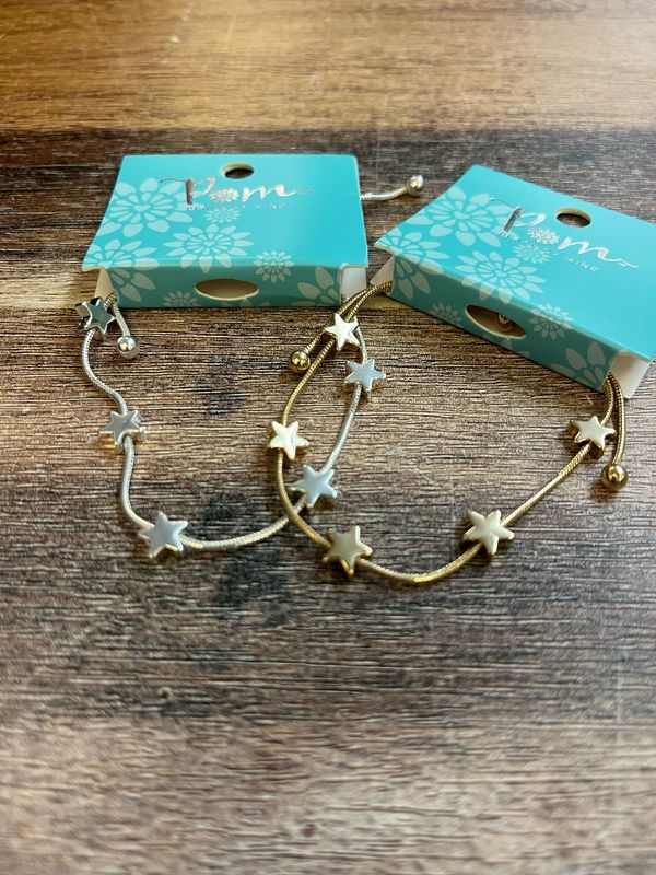Snake Chain Star Design Bracelet Gold Or Silver By POM
