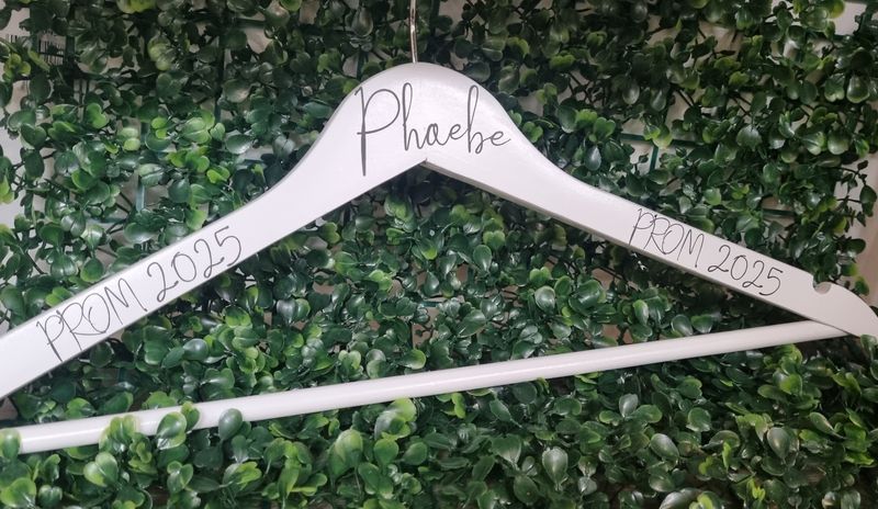 Wooden personalised Prom dress hanger