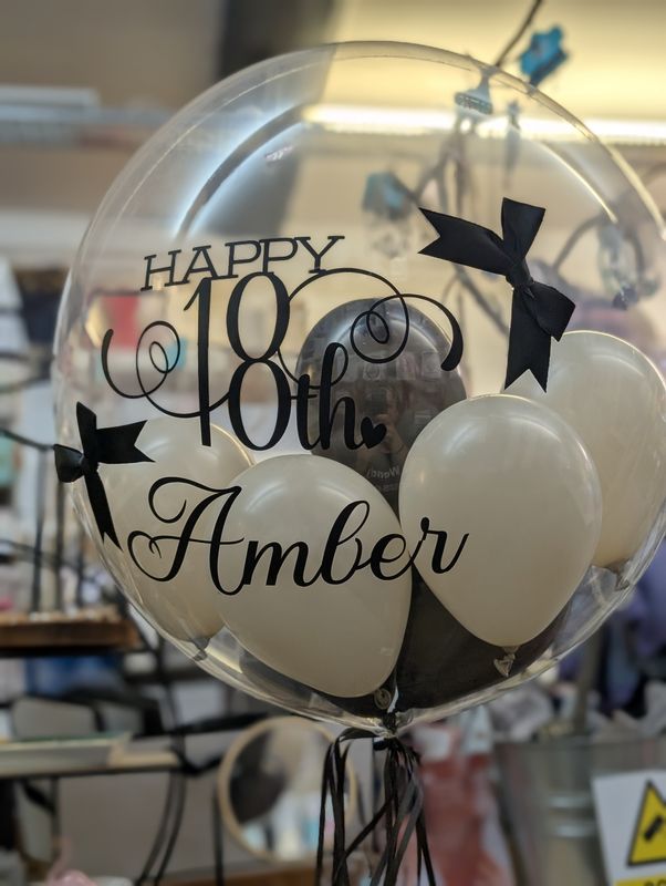 Personalised bubble balloon &amp; bows or flowers