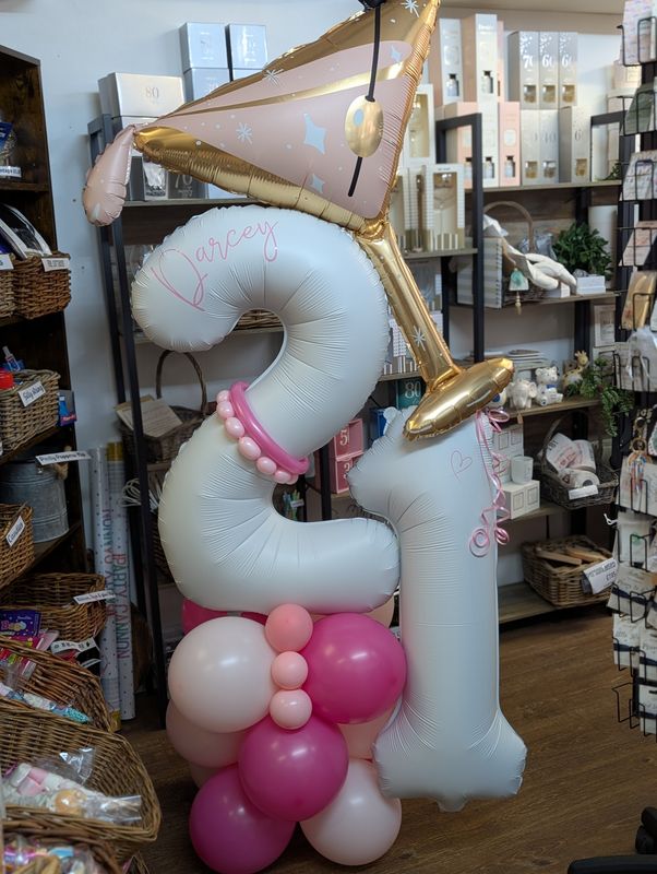 Age display with bottle or champagne glass