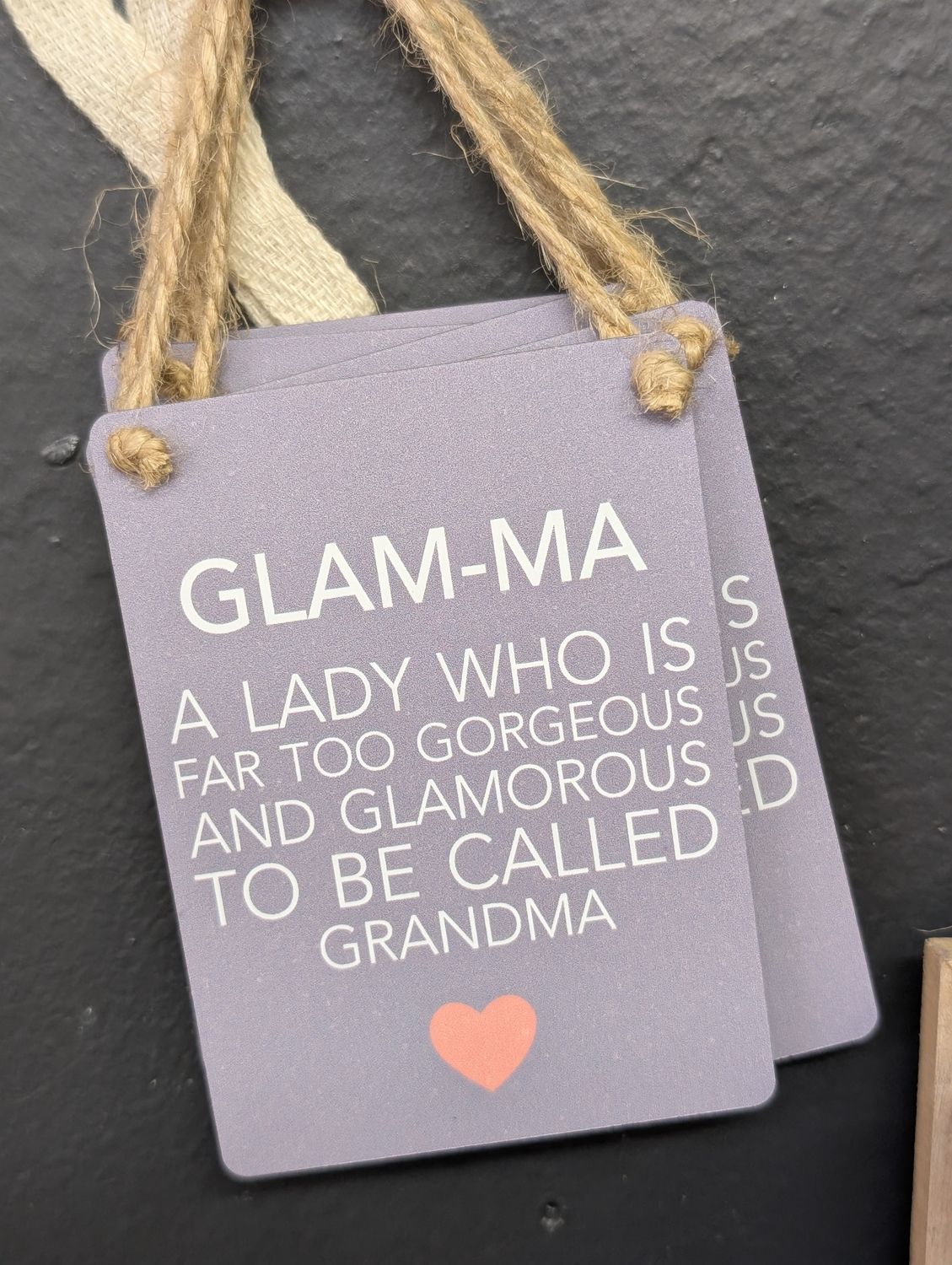 Grandma GLAM-MA Metal Hanging Sign