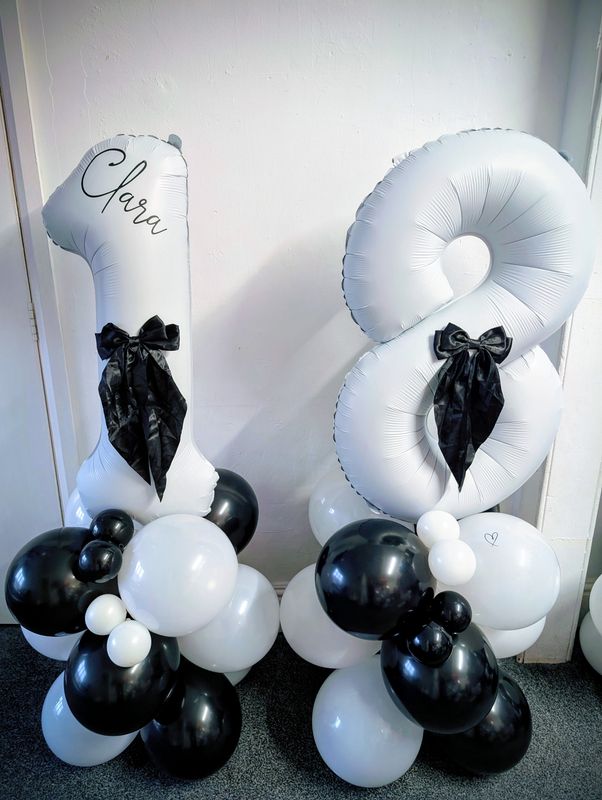 Number Column Balloon with bows 
