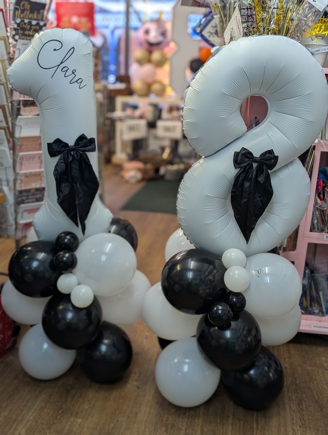 Number Column Balloon with bows 