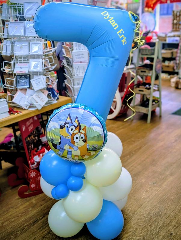 Bluey number balloon coloum 