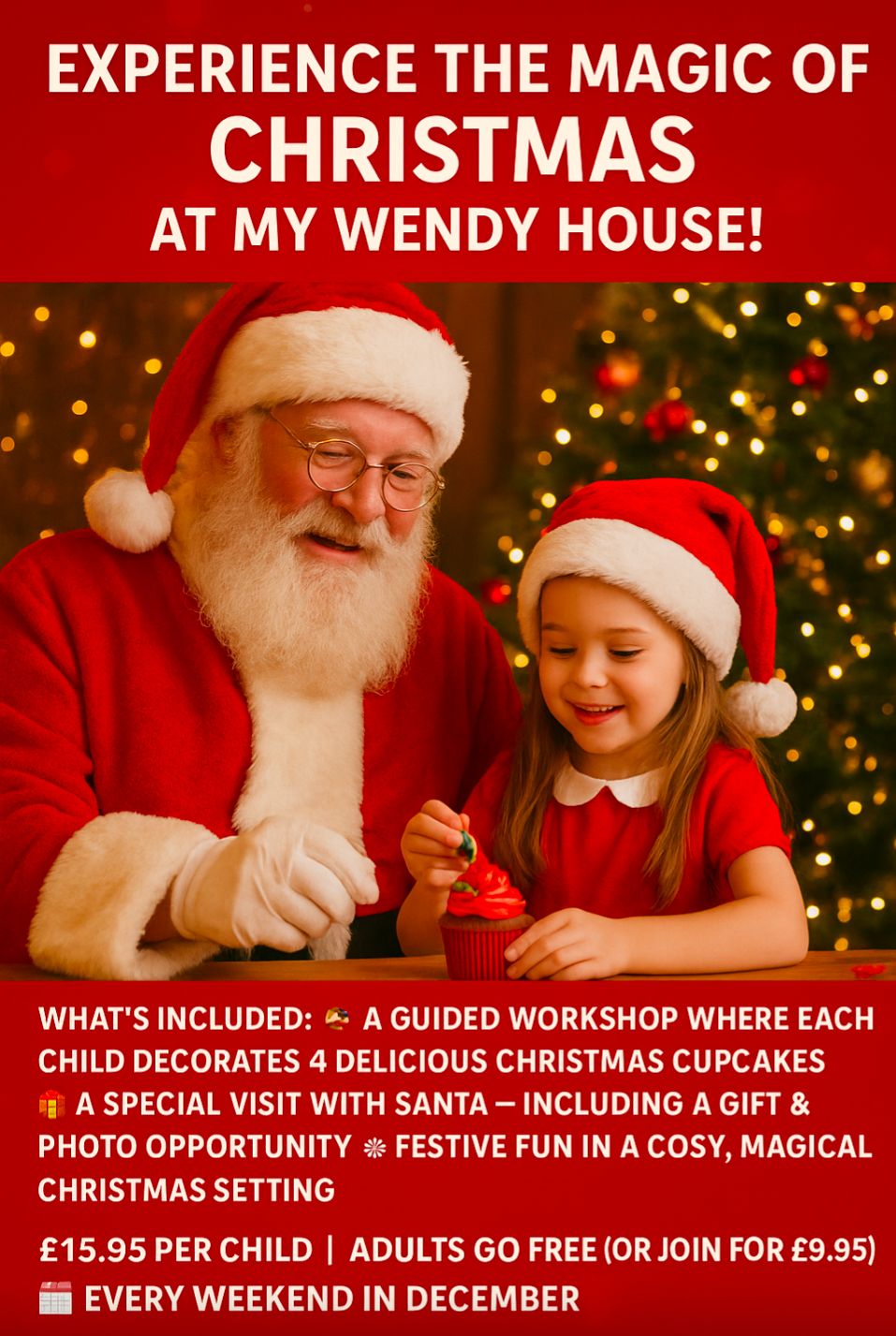 Christmas Cupcake decorating &amp; Santa visit (£15.95, just £5 deposit)