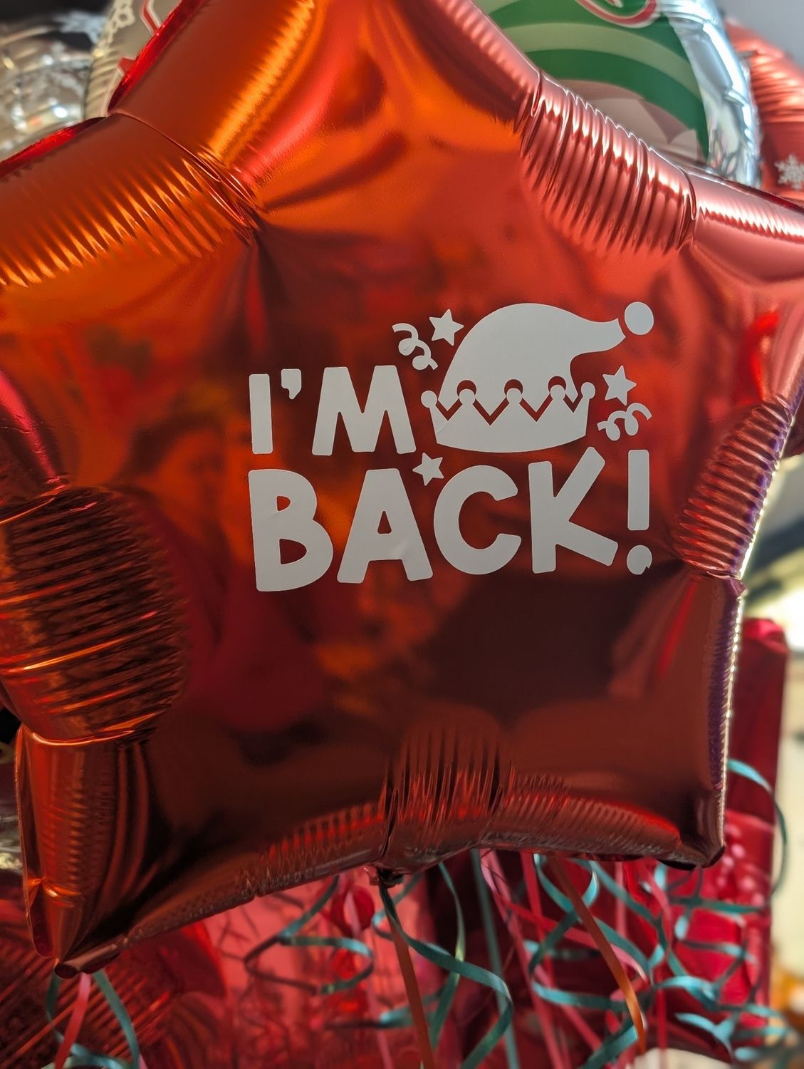 Elf personalised star balloon 