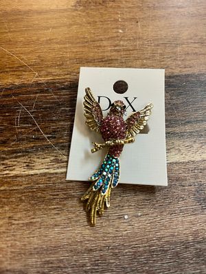 Stunning Pink Bird Pin Broach