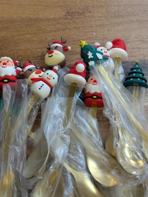 Christmas golden hot chocolate spoon