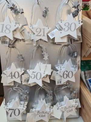 Star Age Plaque - Silver Glitter 70th