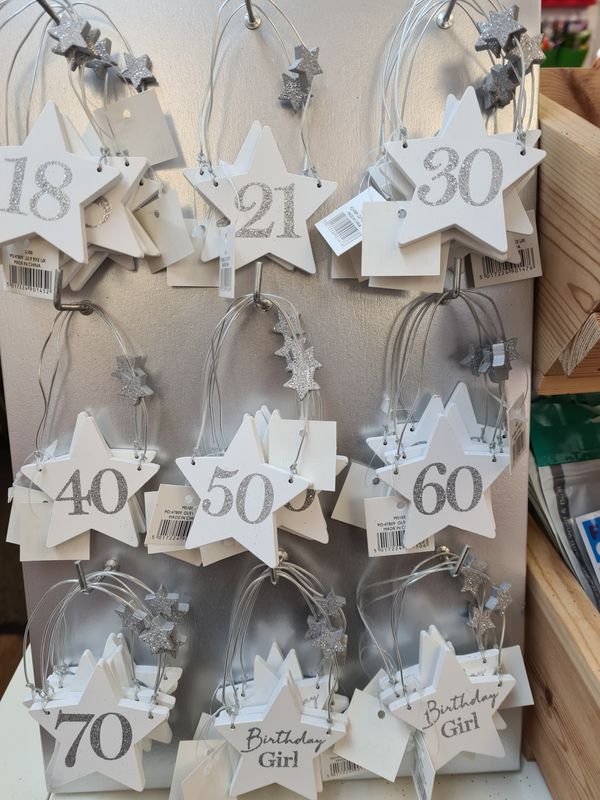 Star Age Plaque - Silver Glitter 70th