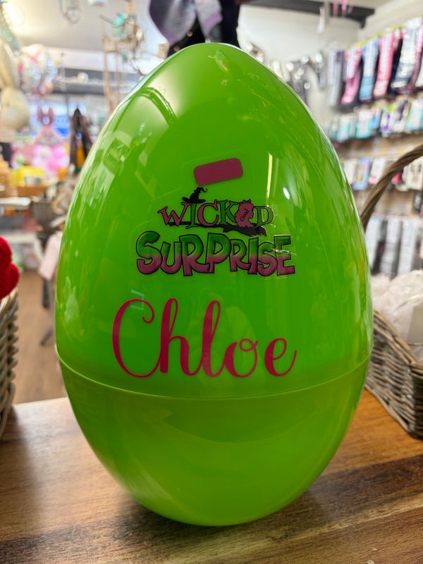 Wicket Themed Green Personalised Egg