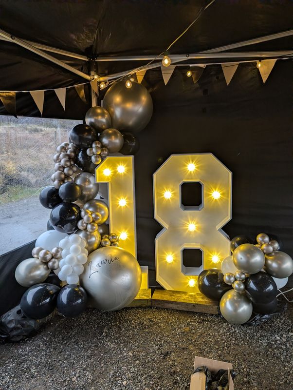 LED numbers (double didget) &amp; balloons 