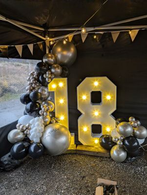 LED numbers (double didget) &amp; balloons 