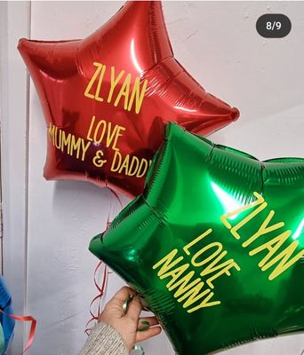 Foil star/heart balloon personalised 
