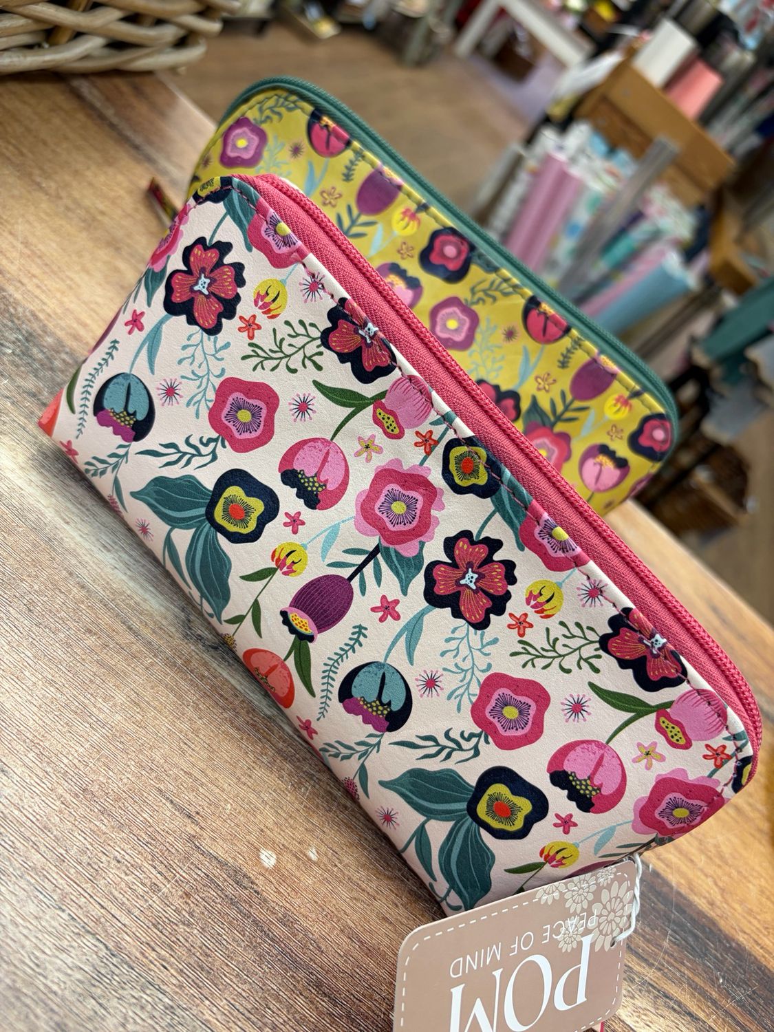 Retro Mix Floral Recycled Leather Travel Pouch