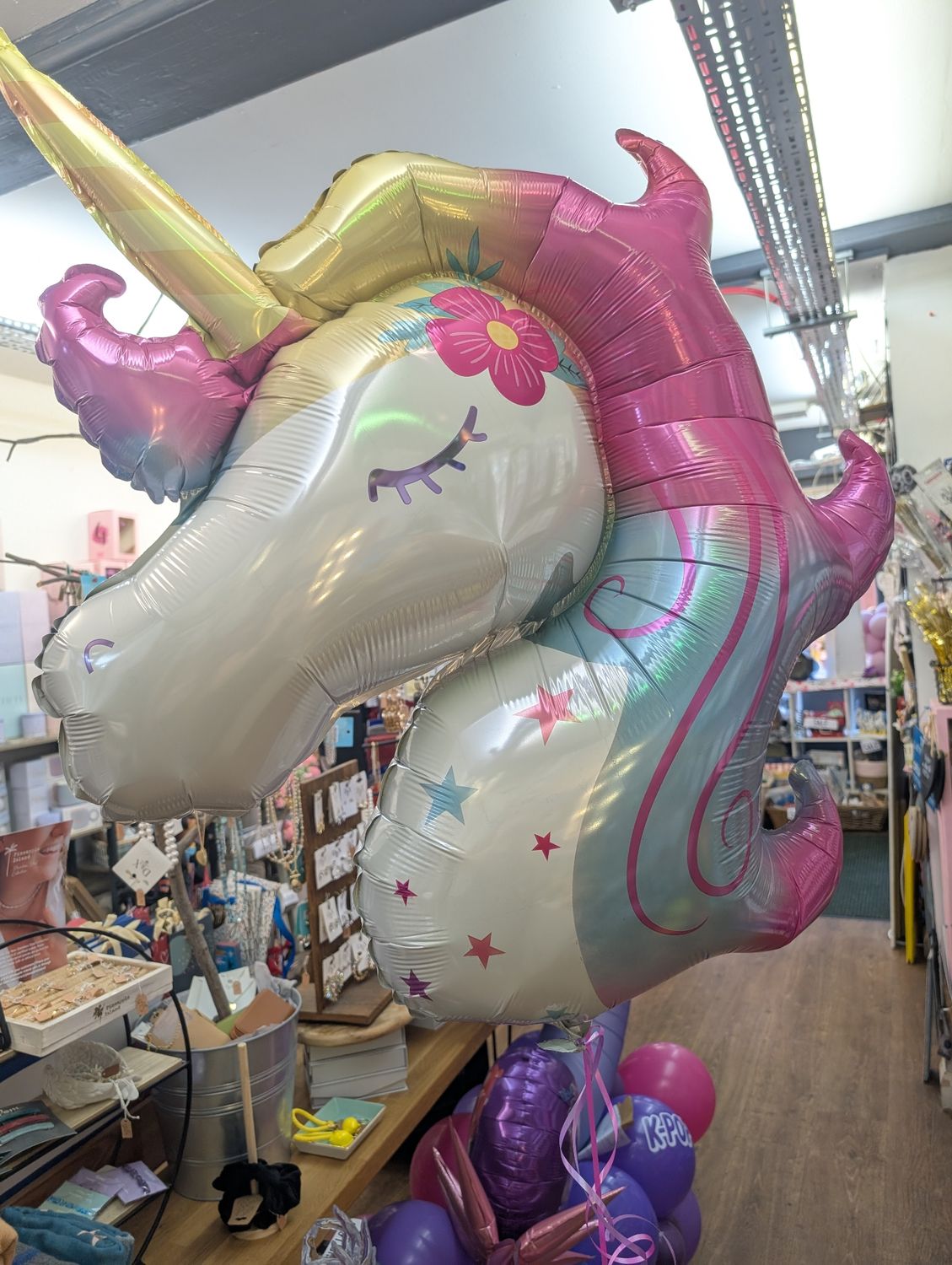 Unicorn balloon floating 