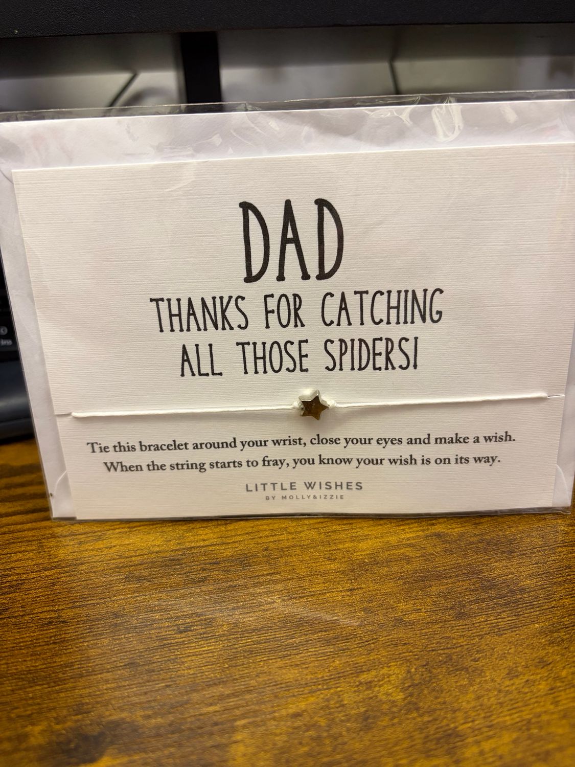 Hug Card With Envelope - Dad Thanks For Catching All Those Spiders