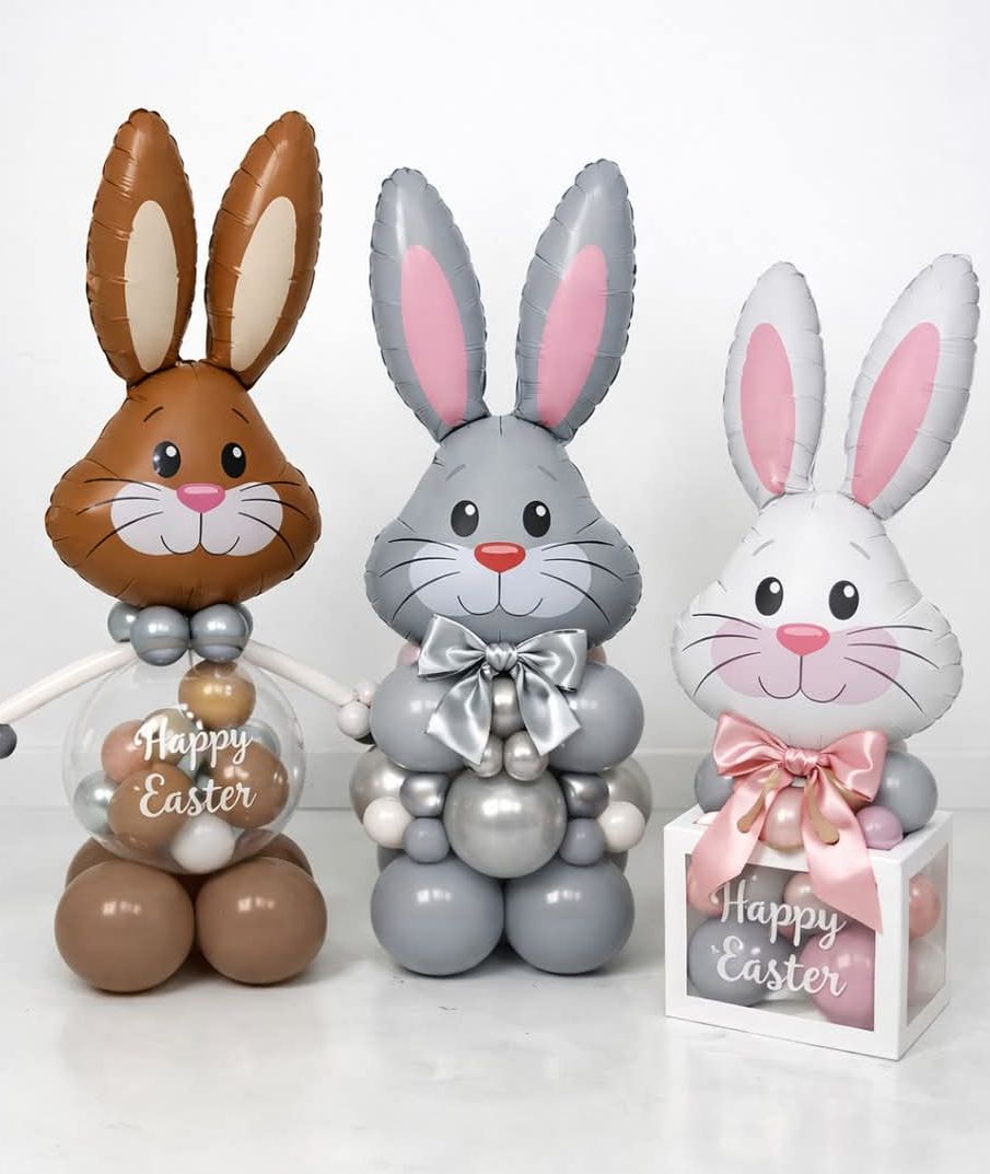 Easter balloon rabbit 3 designs 3 colours 