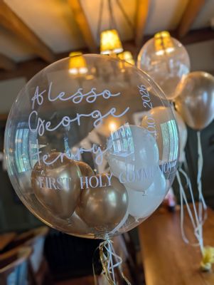 Balloon christening package silver