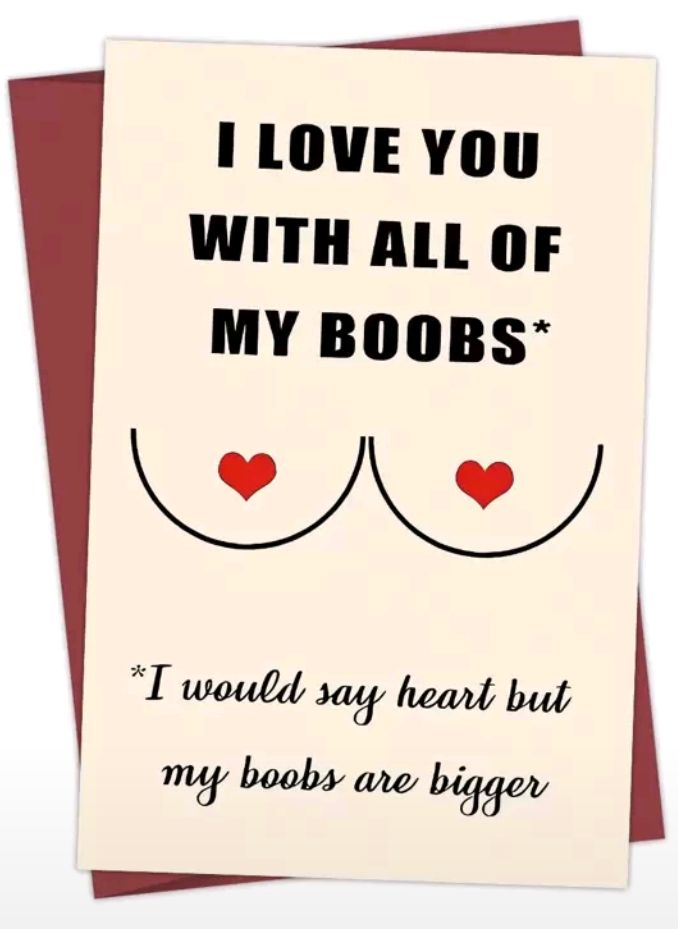 Valentines boobs card